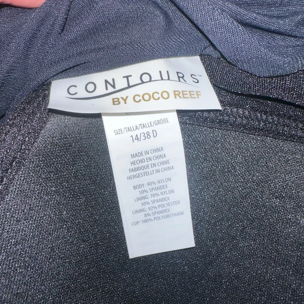 NWT Contours by Coco Reef Size 14/38D Elegant Black One-Piece‎ Swimsuit - Picture 9 of 12